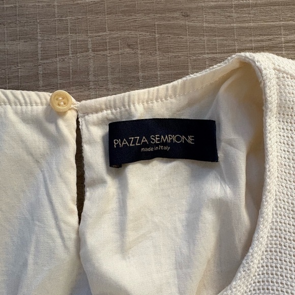 Piazza Sempione Textured Ivory A-Line Dress - Picture 3 of 10